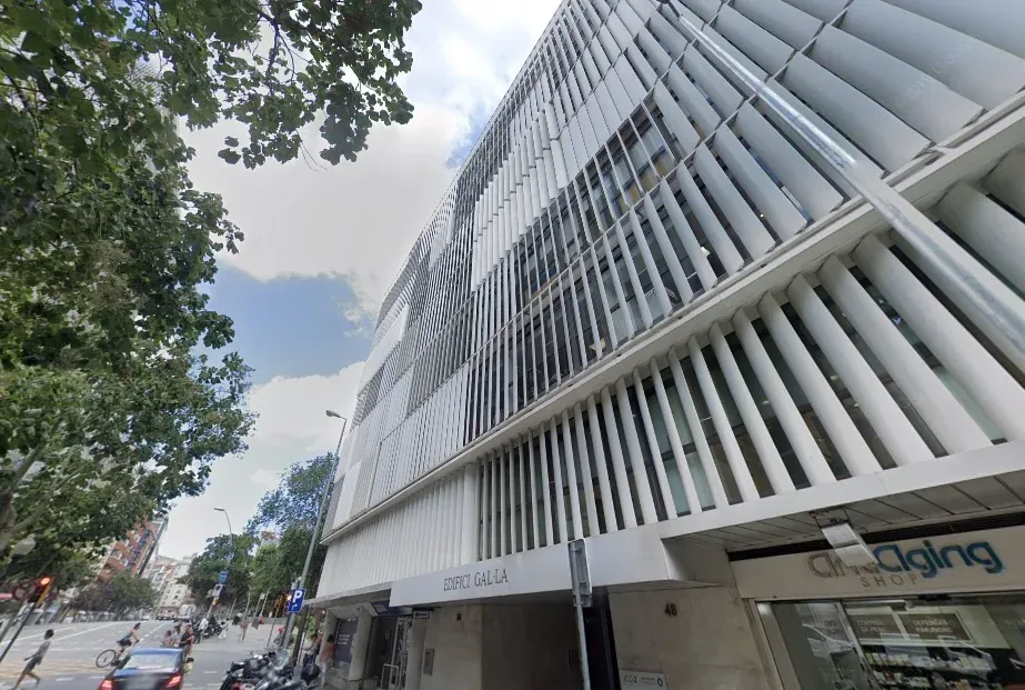 Fachada de lamas blancas del Edifici Gal·la